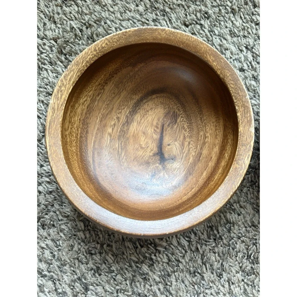 Dansk 2-Piece Wooden Bowl Set Round Brown Wood Grain Smooth Finish Philippines